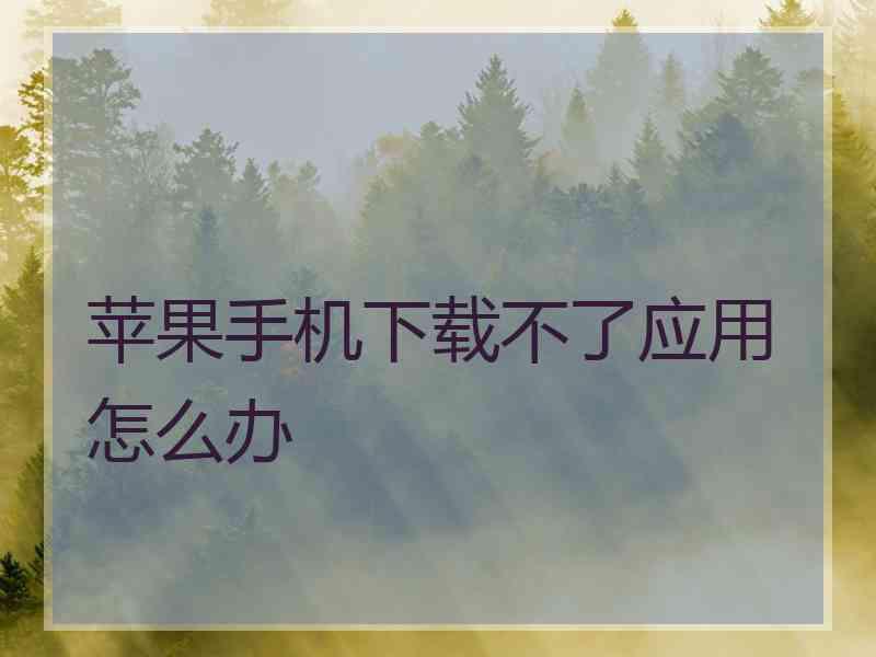 苹果手机下载不了应用怎么办