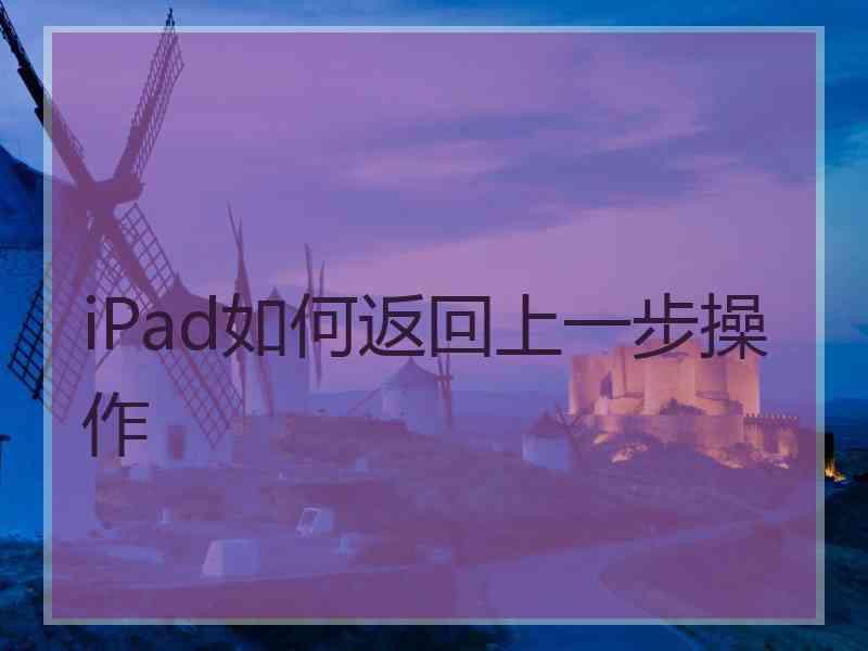 iPad如何返回上一步操作