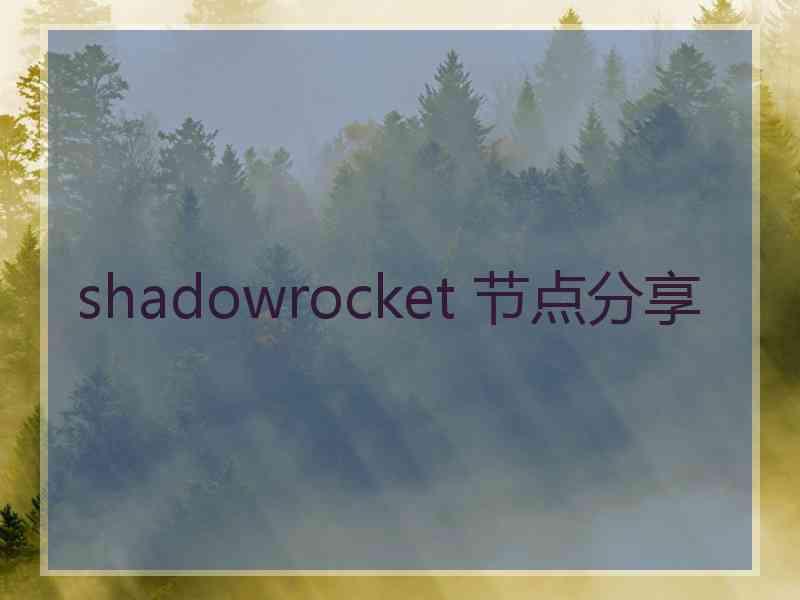 shadowrocket 节点分享