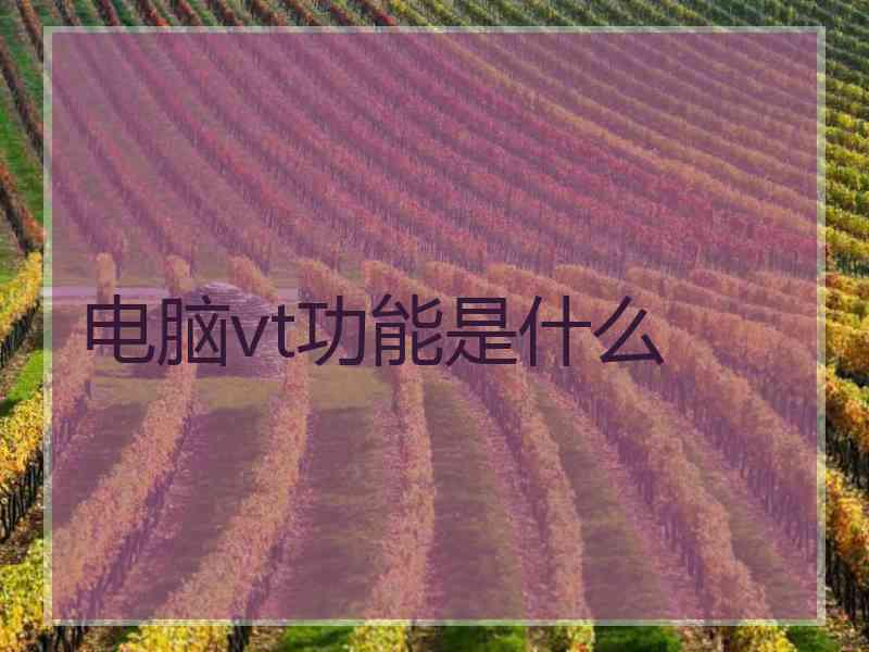 电脑vt功能是什么