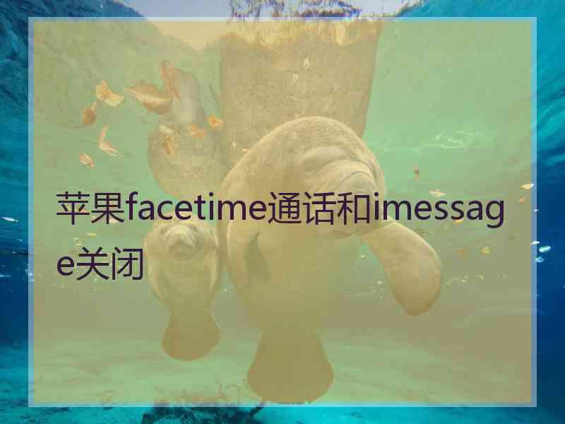 苹果facetime通话和imessage关闭