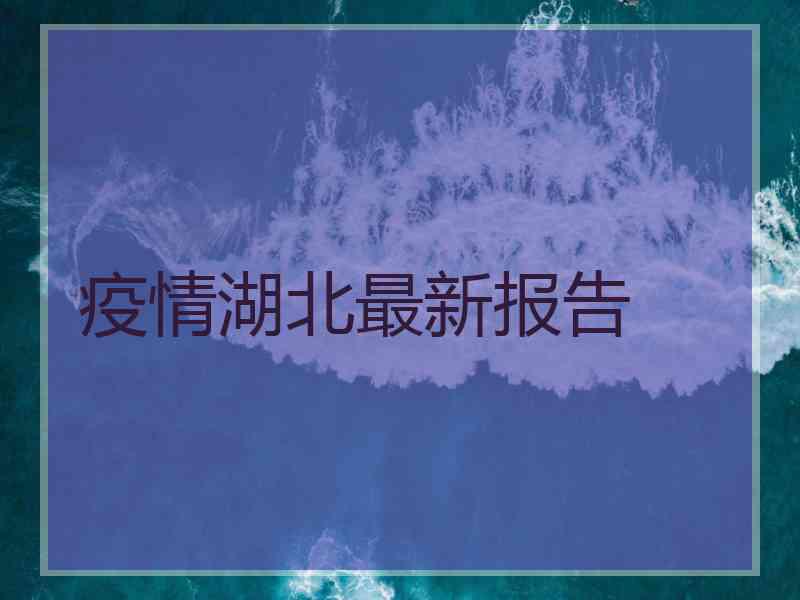 疫情湖北最新报告