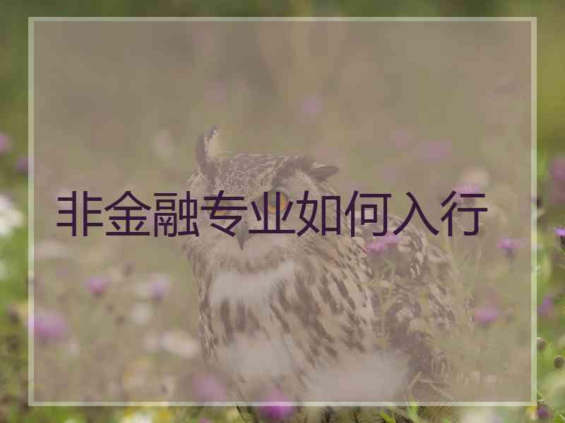 非金融专业如何入行