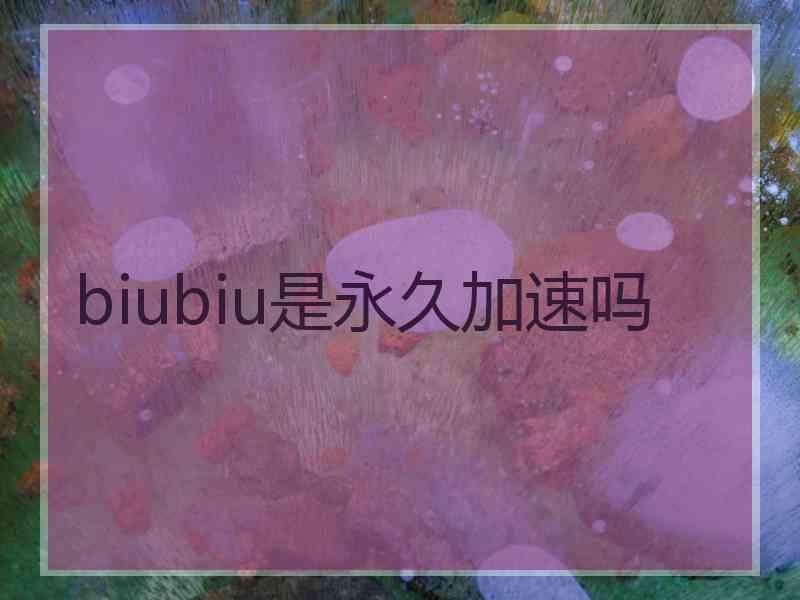 biubiu是永久加速吗