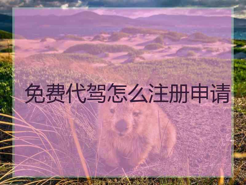 免费代驾怎么注册申请