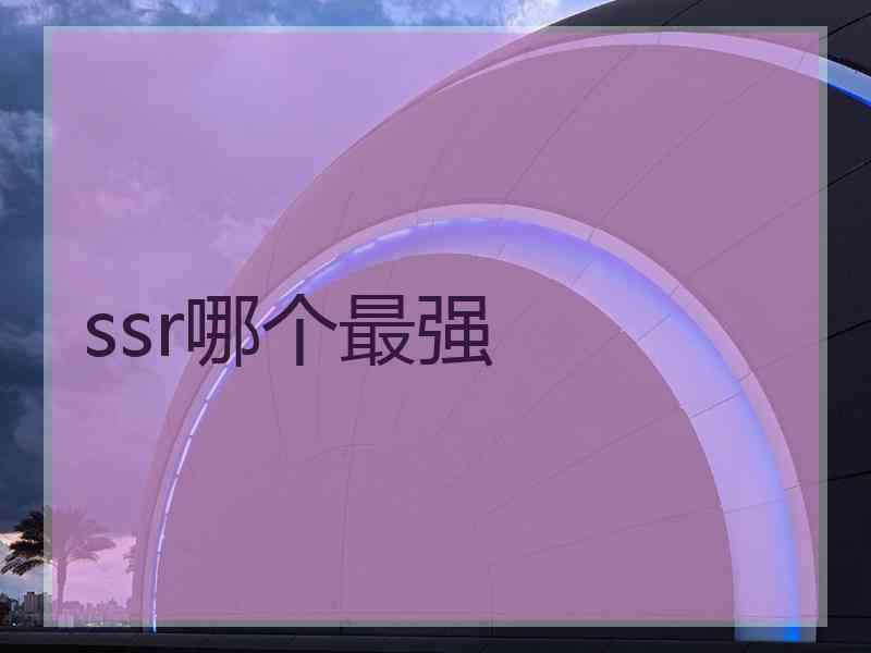 ssr哪个最强