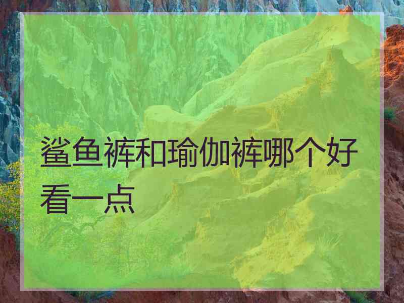 鲨鱼裤和瑜伽裤哪个好看一点