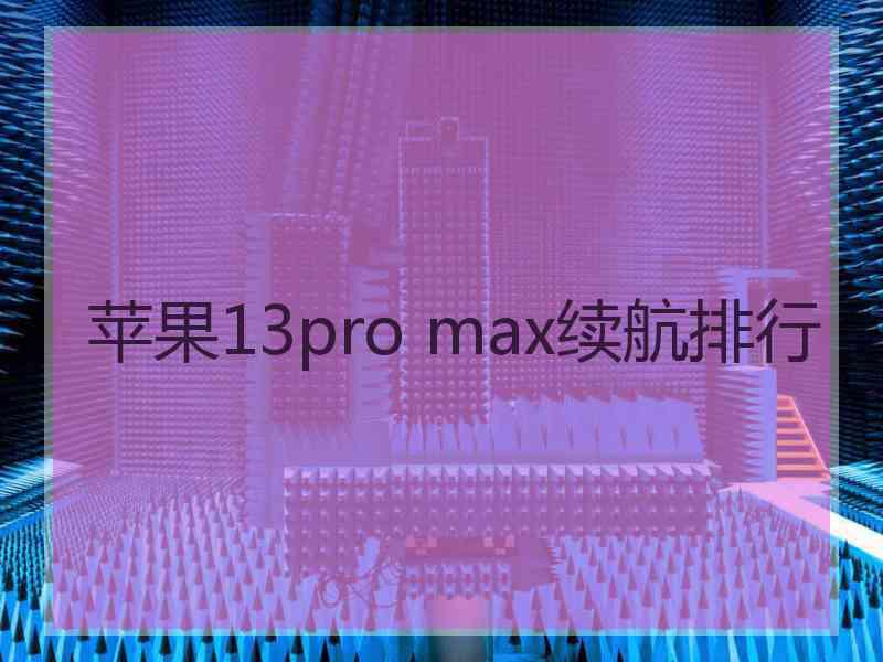 苹果13pro max续航排行