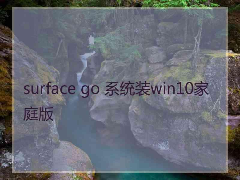 surface go 系统装win10家庭版