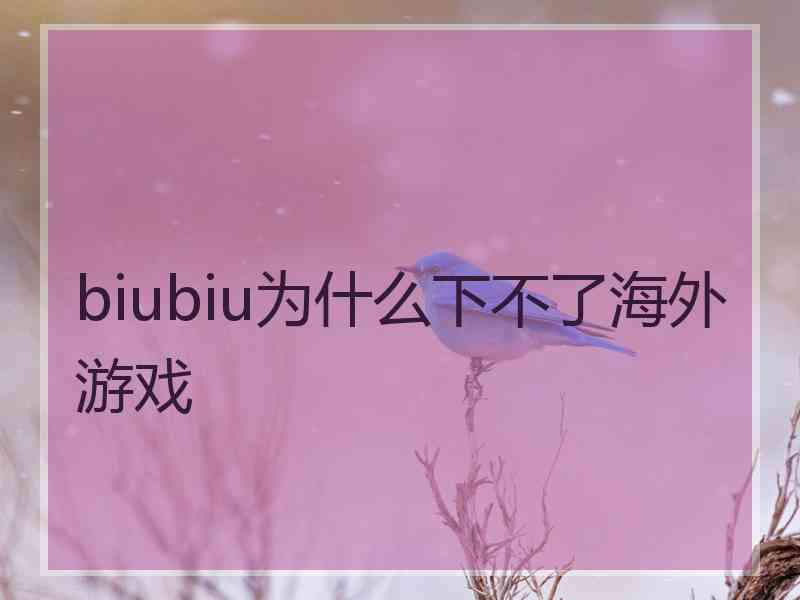 biubiu为什么下不了海外游戏