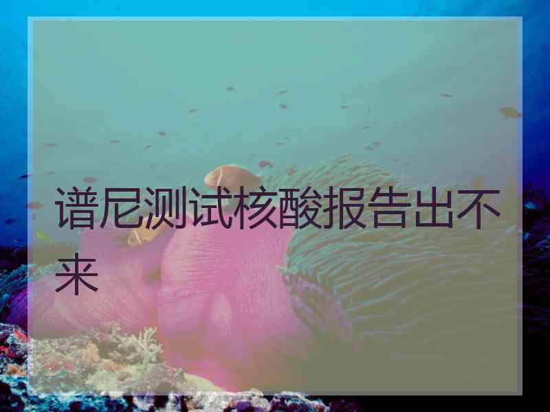 谱尼测试核酸报告出不来