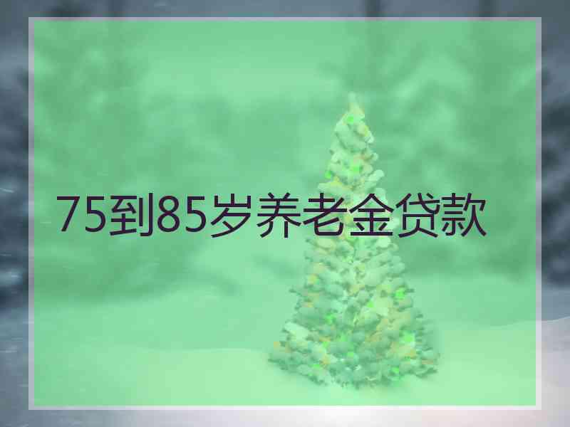 75到85岁养老金贷款