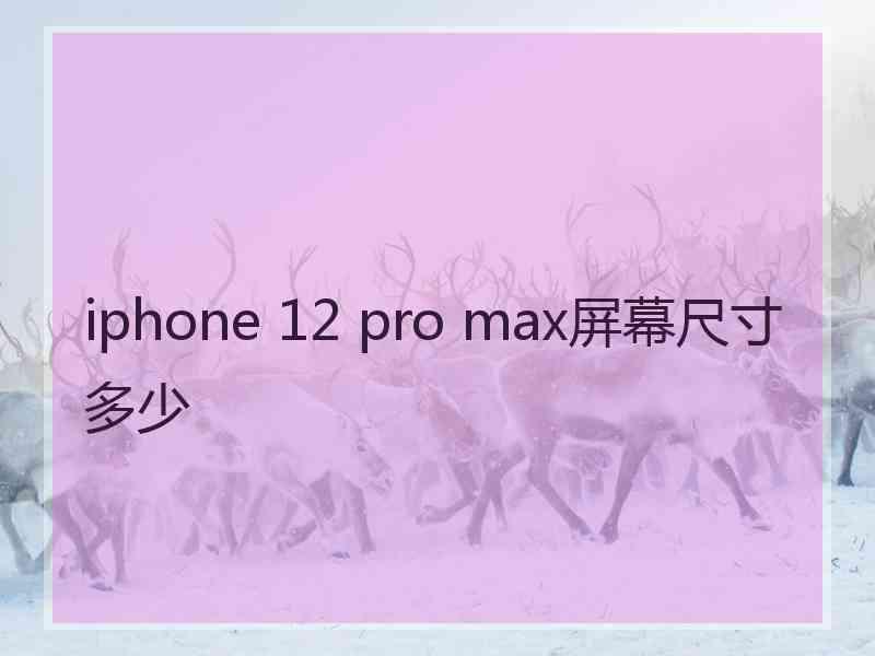 iphone 12 pro max屏幕尺寸多少