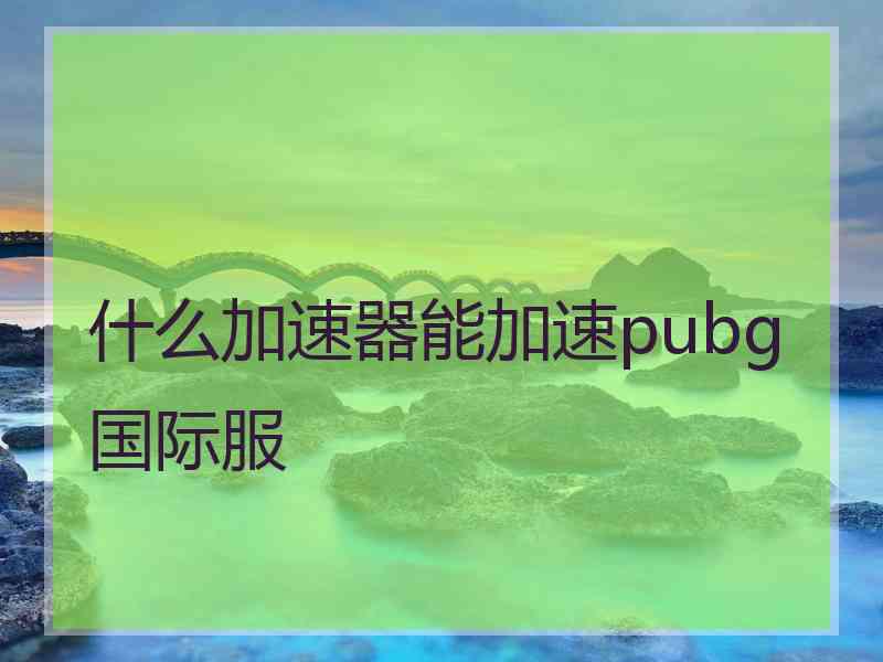 什么加速器能加速pubg国际服