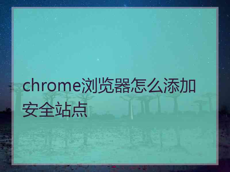 chrome浏览器怎么添加安全站点