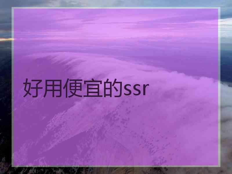 好用便宜的ssr