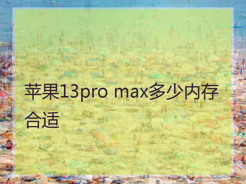 苹果13pro max多少内存合适