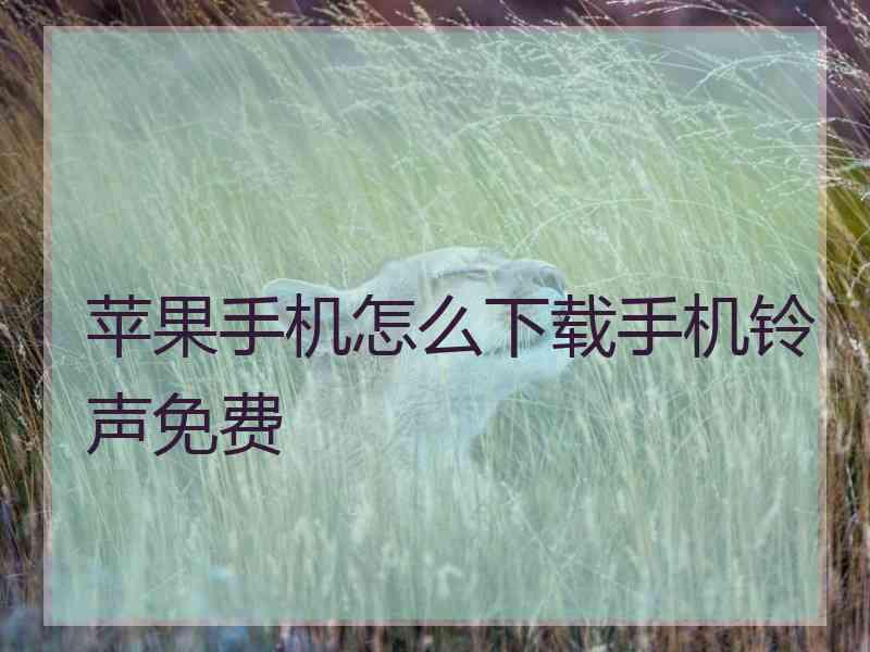 苹果手机怎么下载手机铃声免费