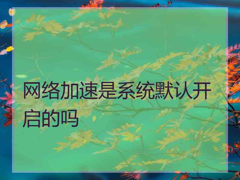 网络加速是系统默认开启的吗