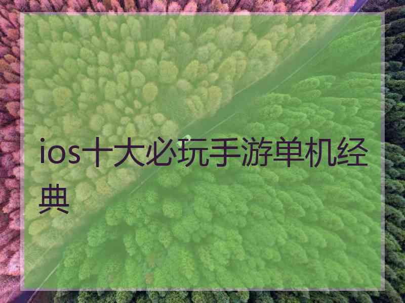 ios十大必玩手游单机经典