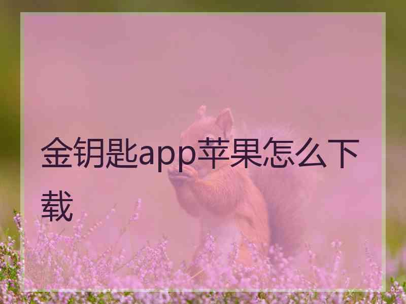 金钥匙app苹果怎么下载