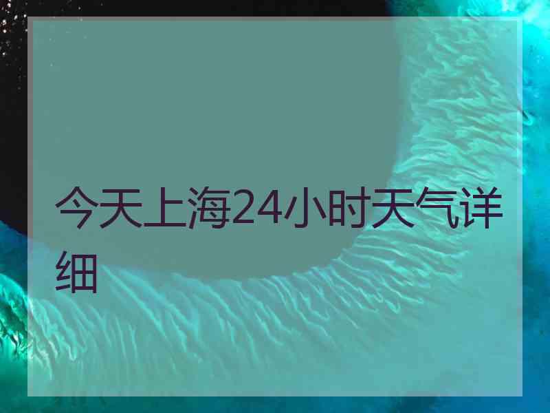 今天上海24小时天气详细