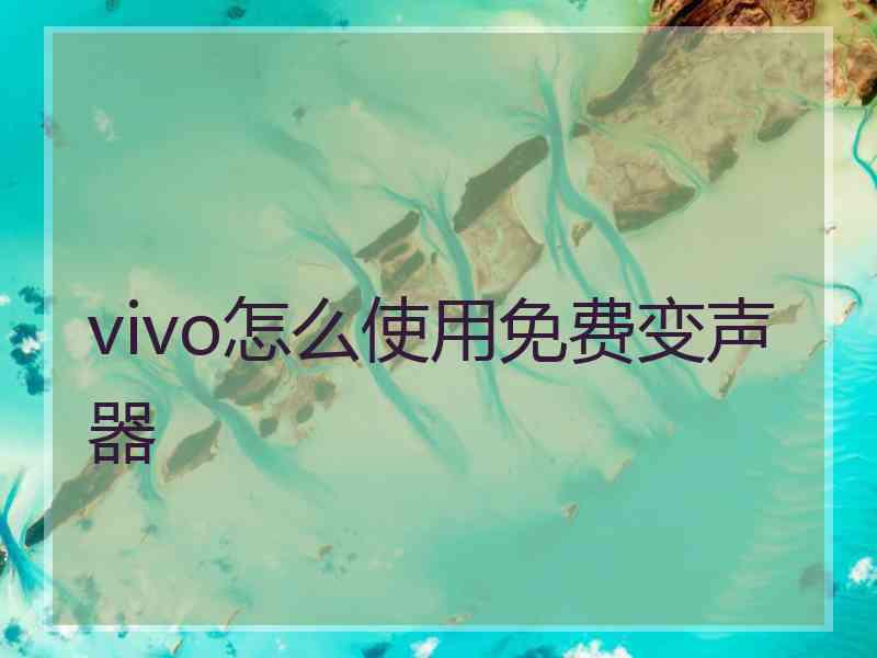 vivo怎么使用免费变声器