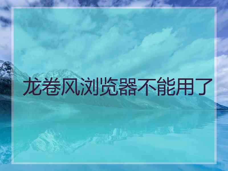 龙卷风浏览器不能用了