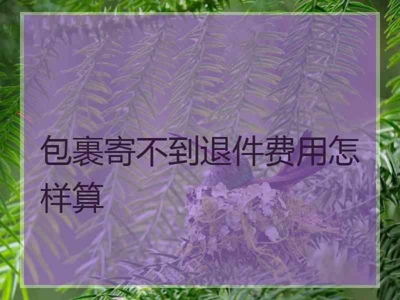 包裹寄不到退件费用怎样算