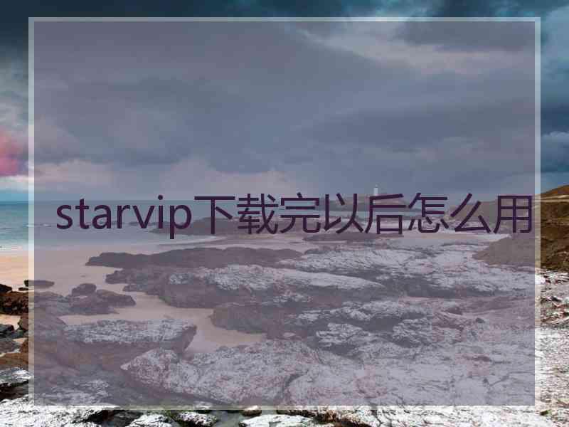 starvip下载完以后怎么用