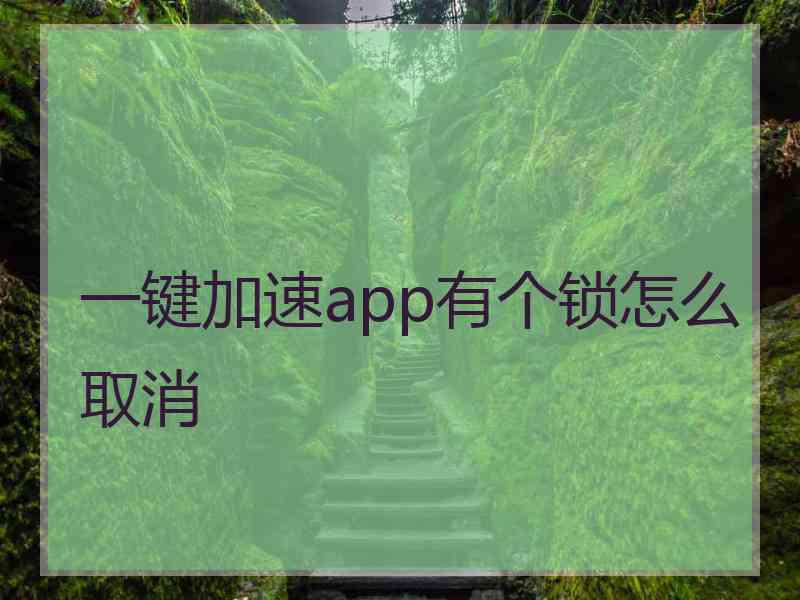 一键加速app有个锁怎么取消