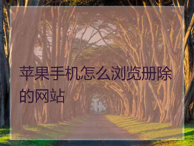 苹果手机怎么浏览册除的网站