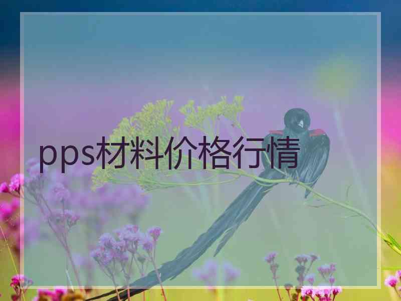 pps材料价格行情