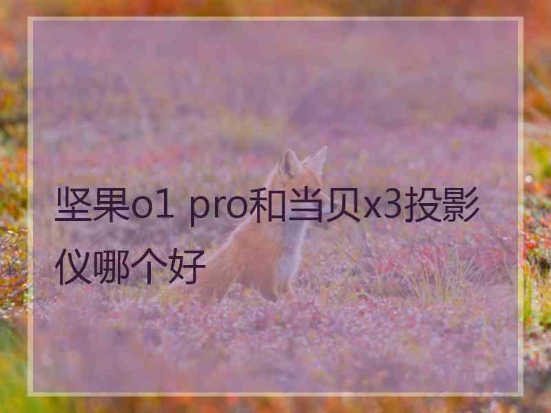 坚果o1 pro和当贝x3投影仪哪个好