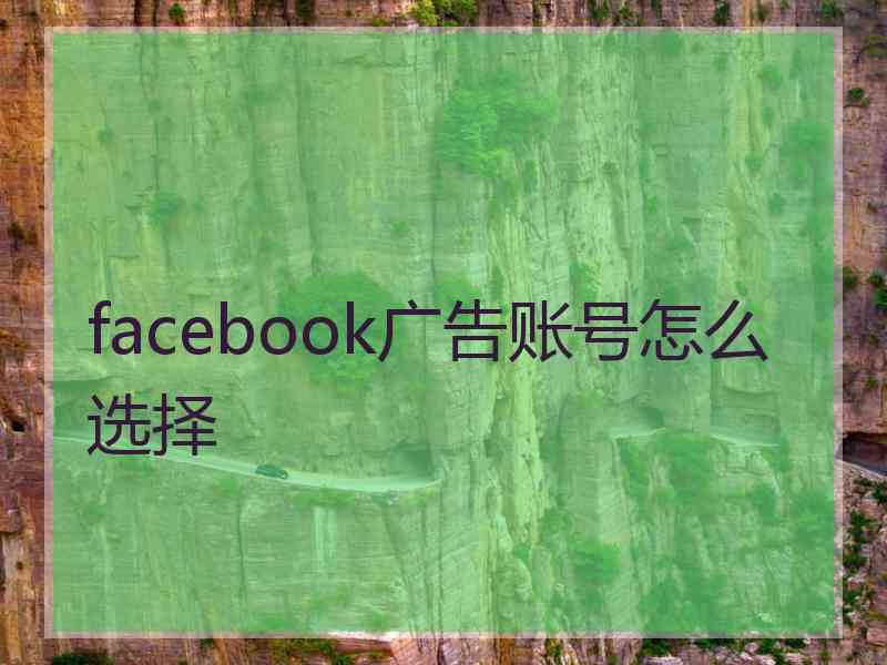 facebook广告账号怎么选择