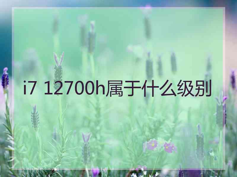 i7 12700h属于什么级别