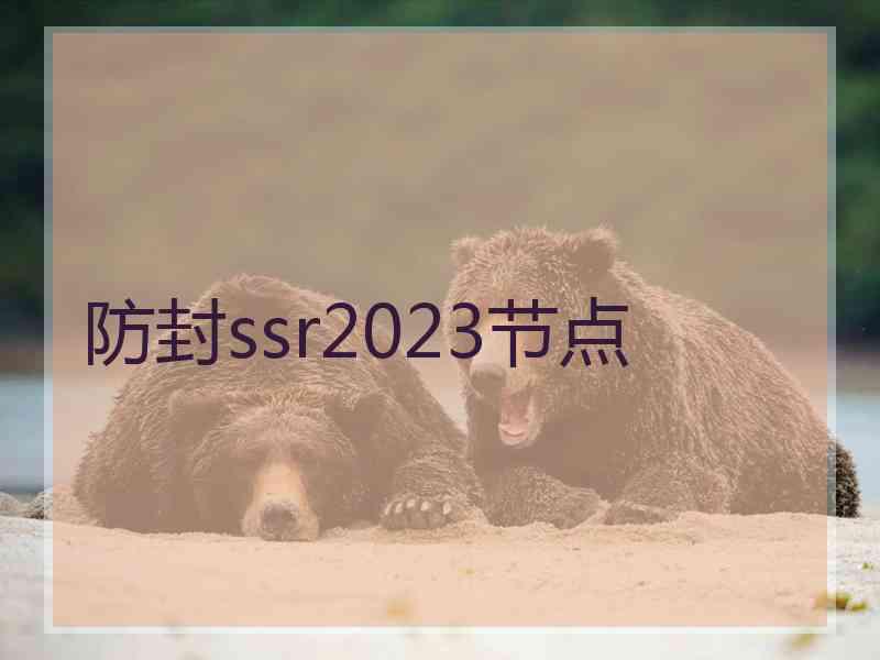 防封ssr2023节点