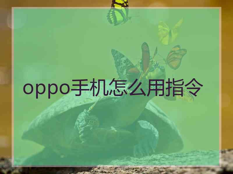 oppo手机怎么用指令