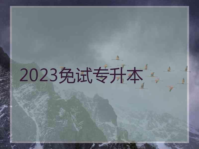 2023免试专升本