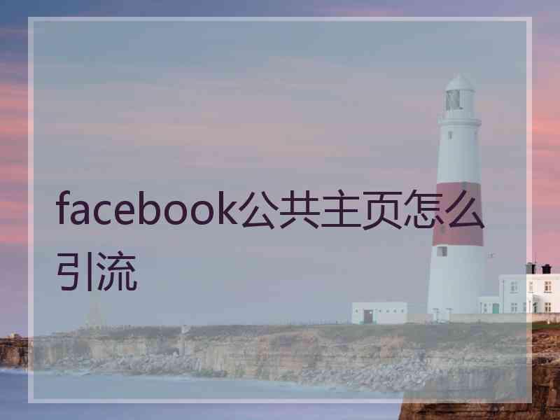 facebook公共主页怎么引流