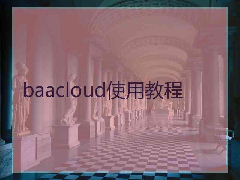 baacloud使用教程