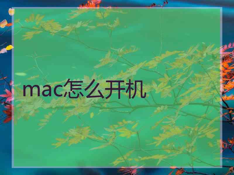 mac怎么开机