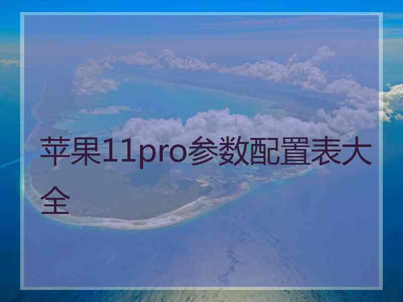 苹果11pro参数配置表大全