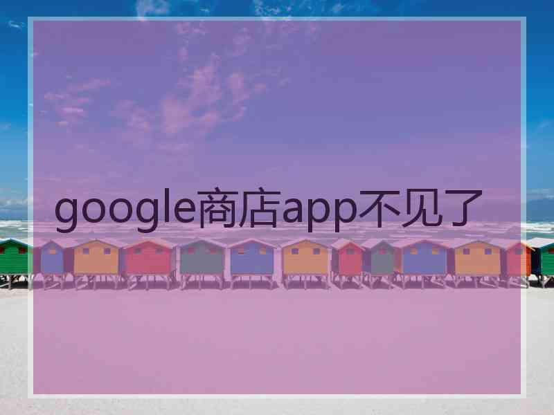 google商店app不见了