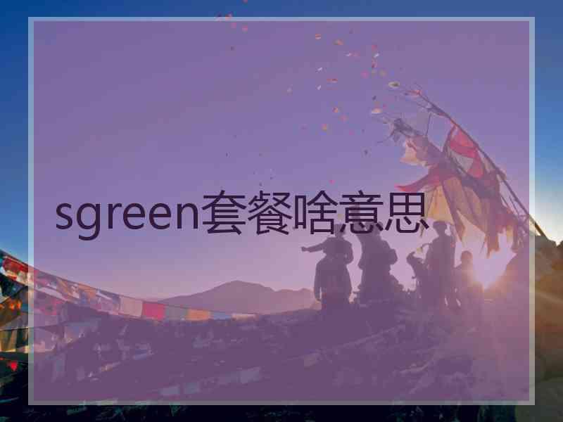 sgreen套餐啥意思