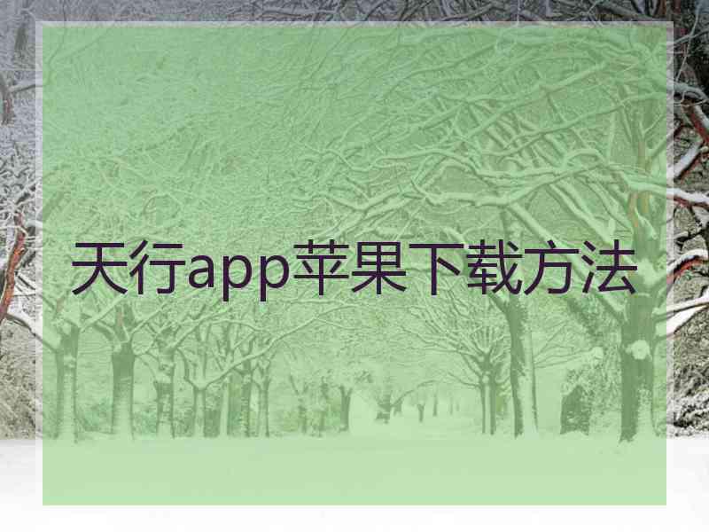 天行app苹果下载方法