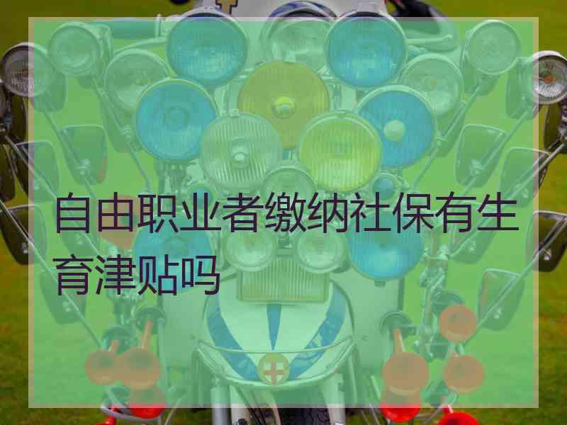 自由职业者缴纳社保有生育津贴吗