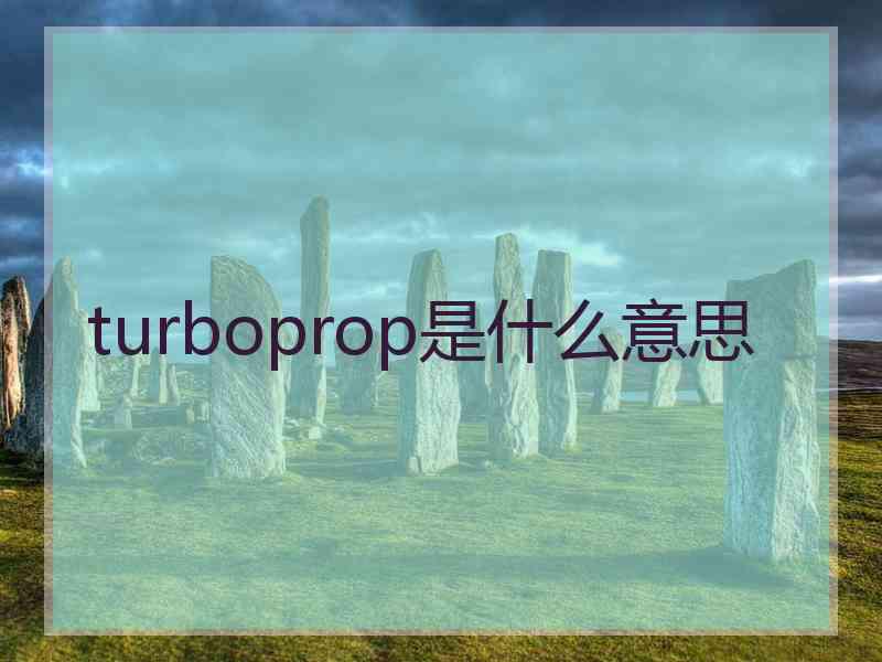 turboprop是什么意思