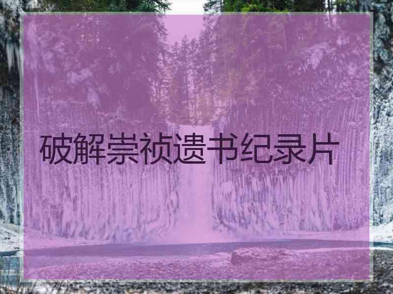 破解崇祯遗书纪录片