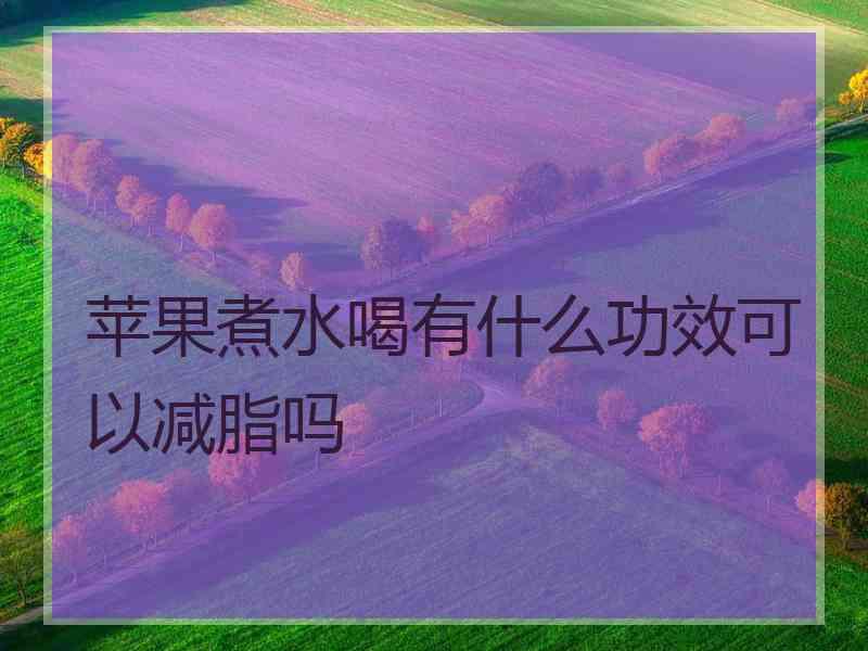 苹果煮水喝有什么功效可以减脂吗